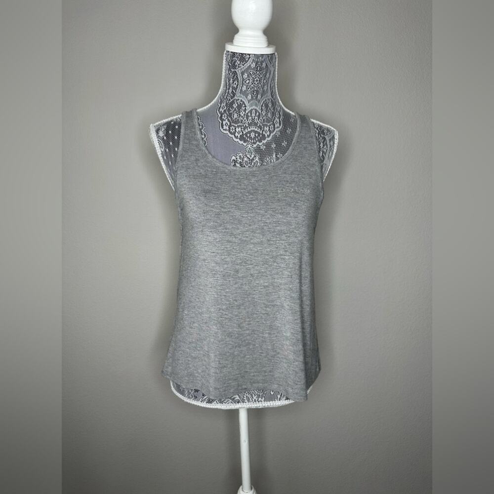 BEBE Bundle of 2 Strappy Side Workout Athleisure Tank Tops Grey Black Size Small - Picture 2 of 7